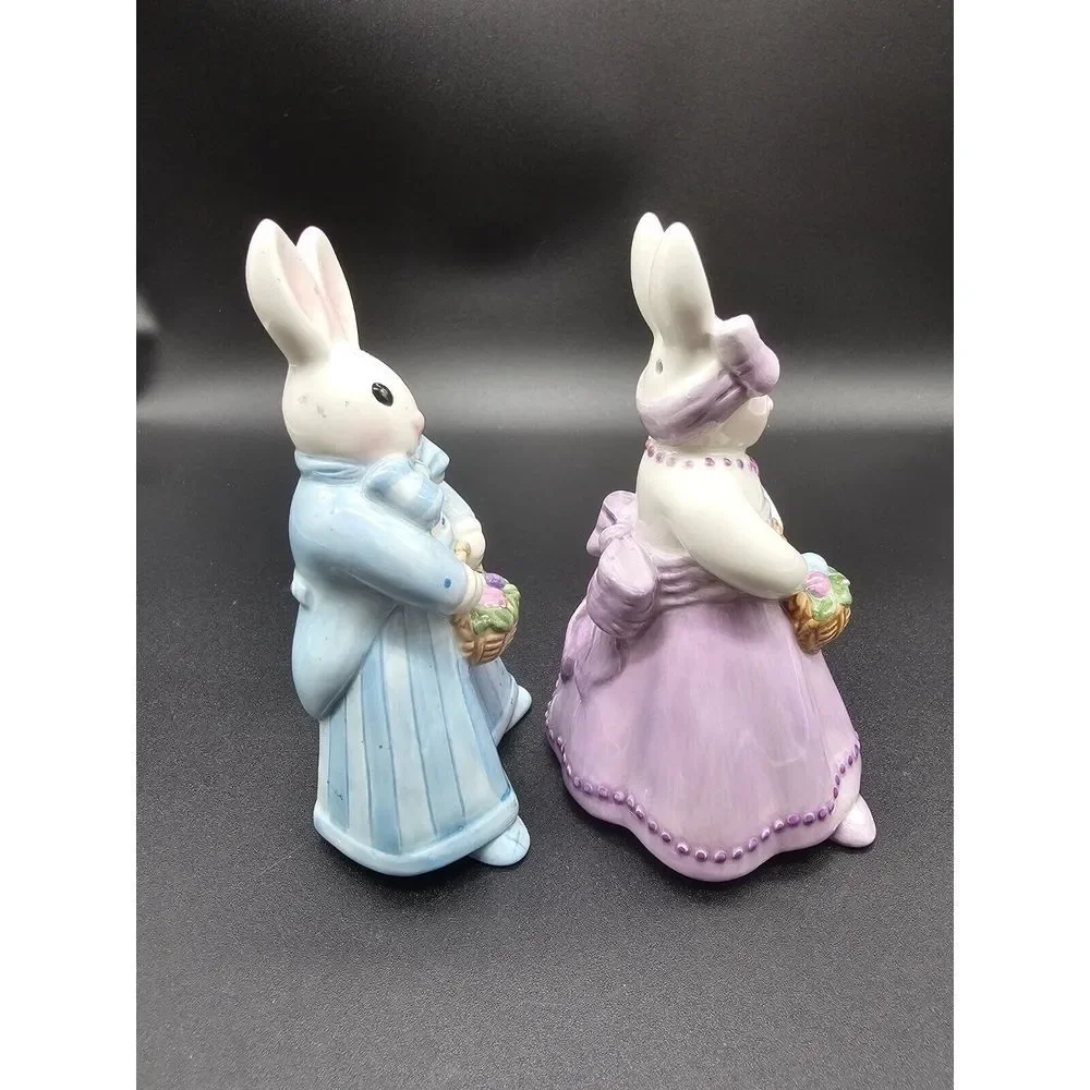 Fitz & Floyd Be Bop Bunnies Salt And Pepper‎ Shakers Easter Bunny Rabbits Easter